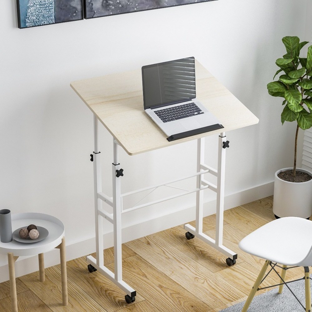 위드미마켓 각도 높이조절 책상 이동식 스탠딩 컴퓨터 책상, 라이트브라운 60,800원