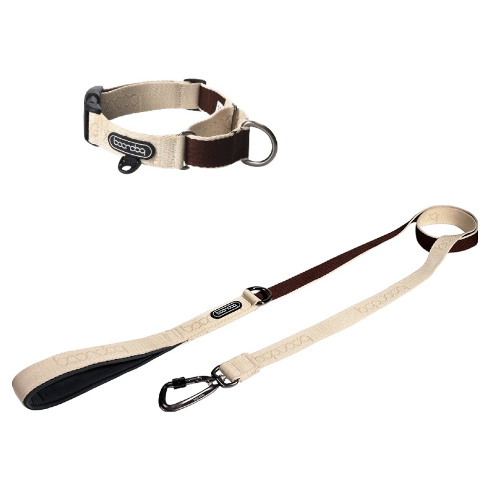 분독 강아지 오리지널리쉬 카라비너 리드줄 1.4m + 마틴게일 목줄 세트, 베이지브라운, 1세트 68,000원