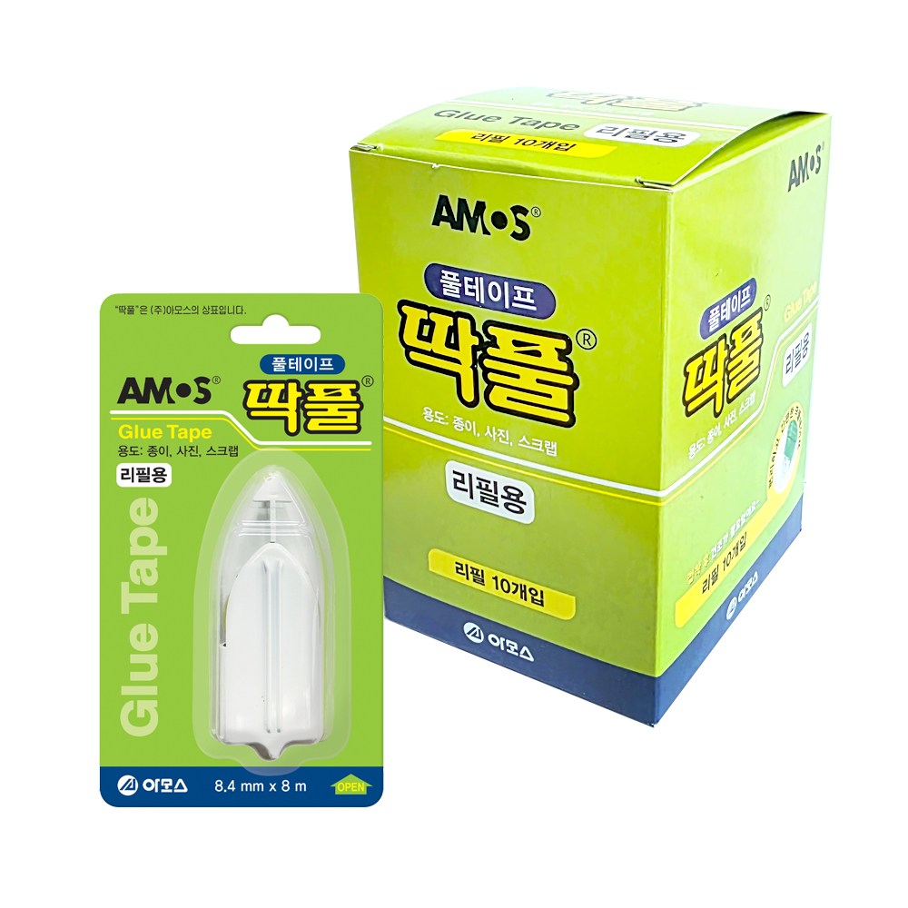 아모스 딱풀테이프 리필 8.4mm x 8M 1갑(10개입) 13,390원
