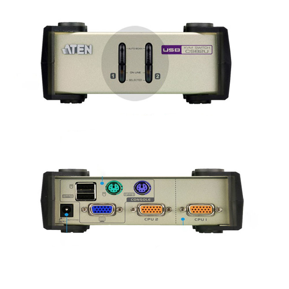 ATEN RGB KVM 스위치 2포트 USB PS2 PC 본체 2대 키보드 마우스 모니터 선택기 핫키 컴퓨터 공유 셀렉터 119,100원