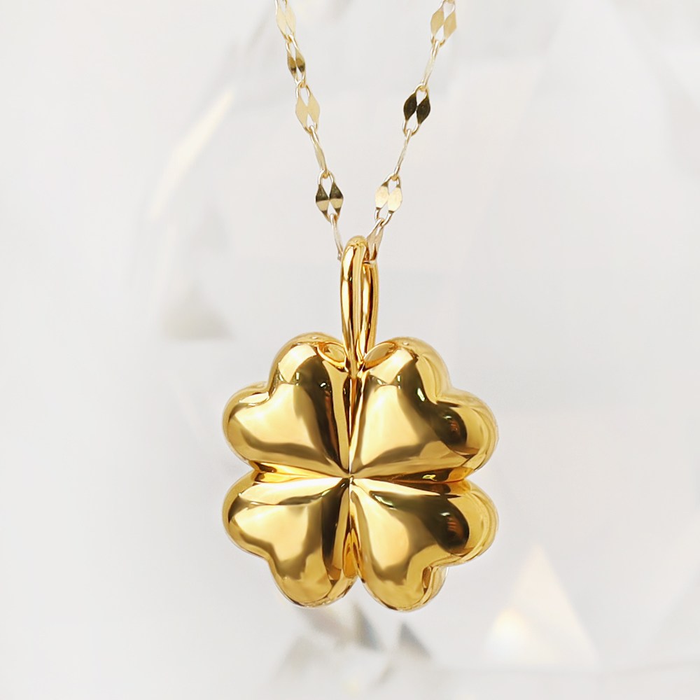 주리에떼 순금 24K 목걸이 데일리 플라워 블리스유 행운의 클로버 금 목걸이 여자친구 선물(14K/18K 체인) 298,800원
