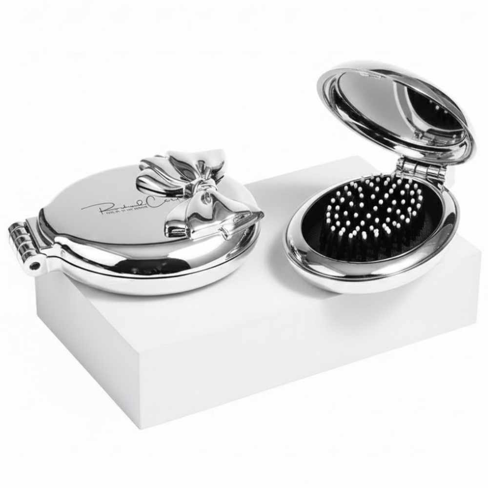 더벨류 휴대간편 접이식 휴대용빗 헤어브러시, 1개, 실버 9,500원