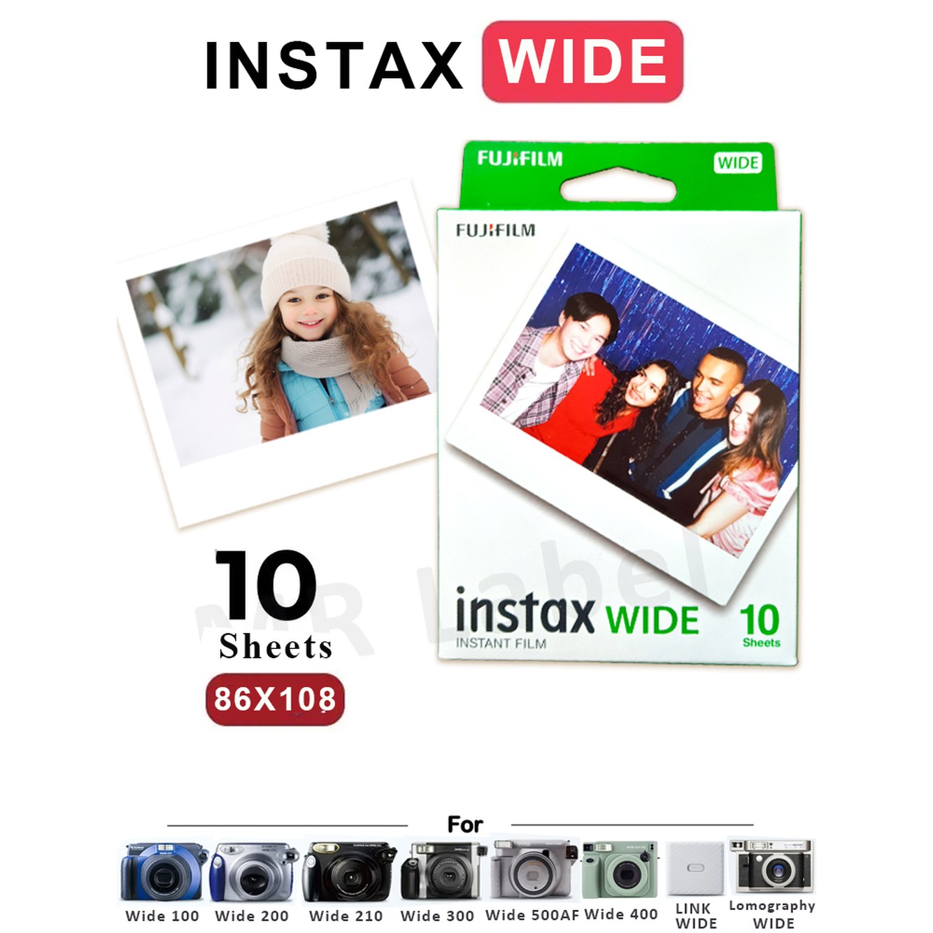 후지필름 인스탁스 와이드 화이트 엣지/모노 크롬/브러쉬드 메탈릭스/블랙 프레임 사진 필름 (인스턴트 카메라 100/200/210/300/400 용) 66,700원