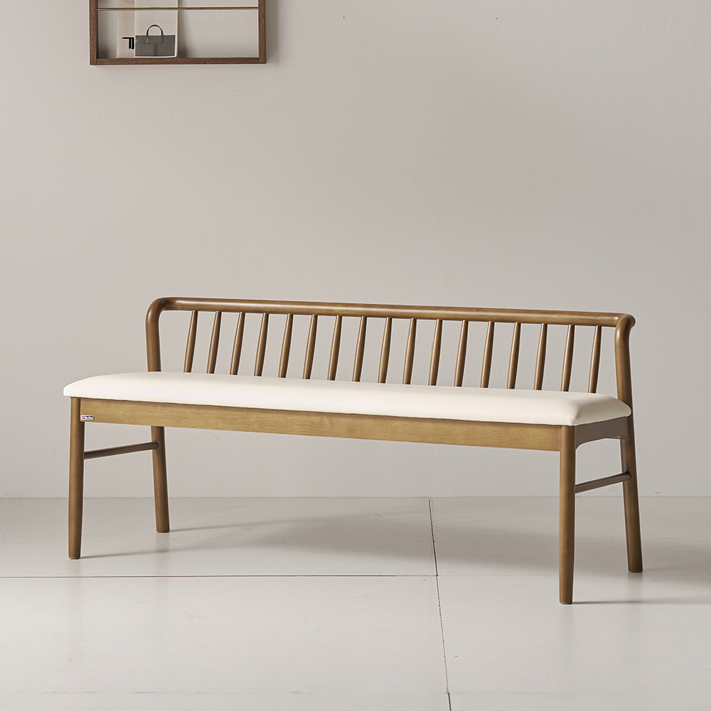 더끌림 루모르 고무나무 원목 등받이 벤치 172,000원