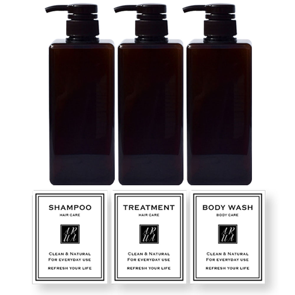 아루아 욕실 사각 디스펜서 650ml 3종 세트+방수스티커 3종 13,900원