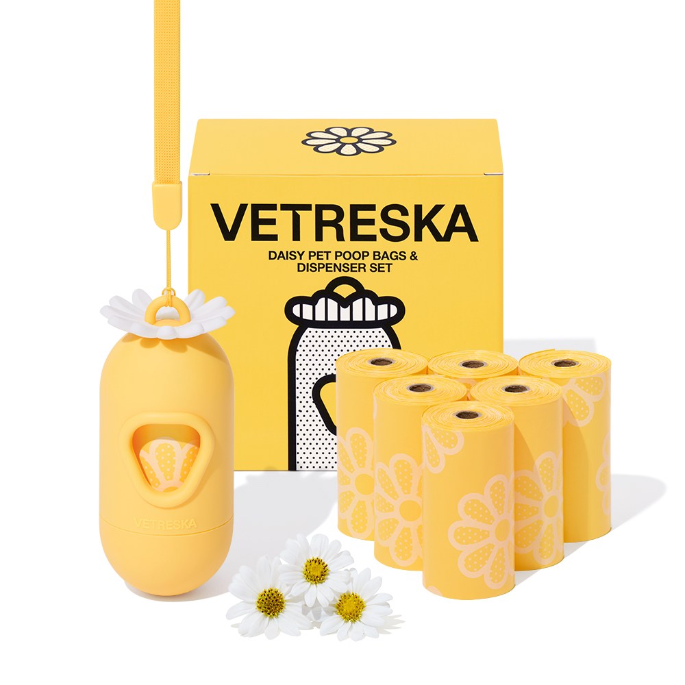VETRESKA 데이지 강아지 향기나는 배변봉투 풉백 디스펜서 세트(파우더리향), 세트구성(디스펜서1개+풉백7롤), 1개, 1개입 13,000원