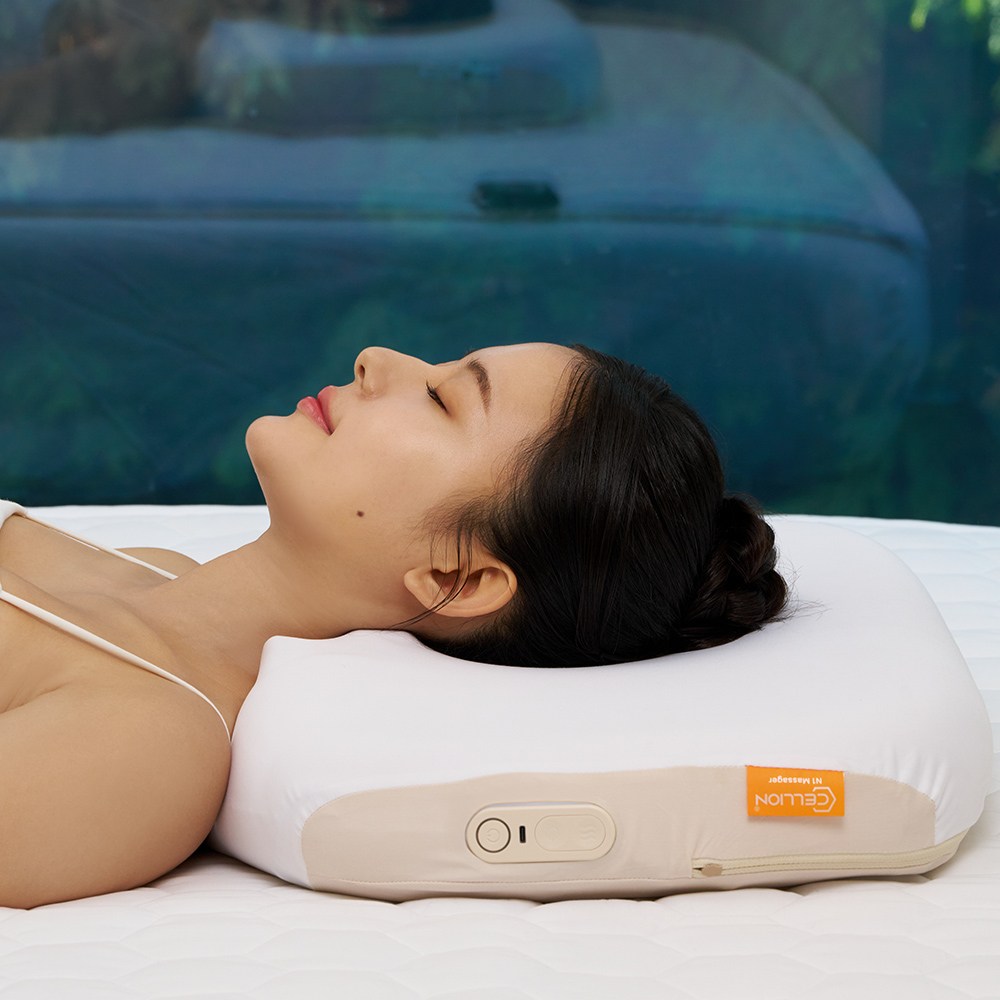 셀리온 목 어깨 승모근 무선 베개 마사지기, 베이지, 셀리온 N베개 마사지기 149,000원