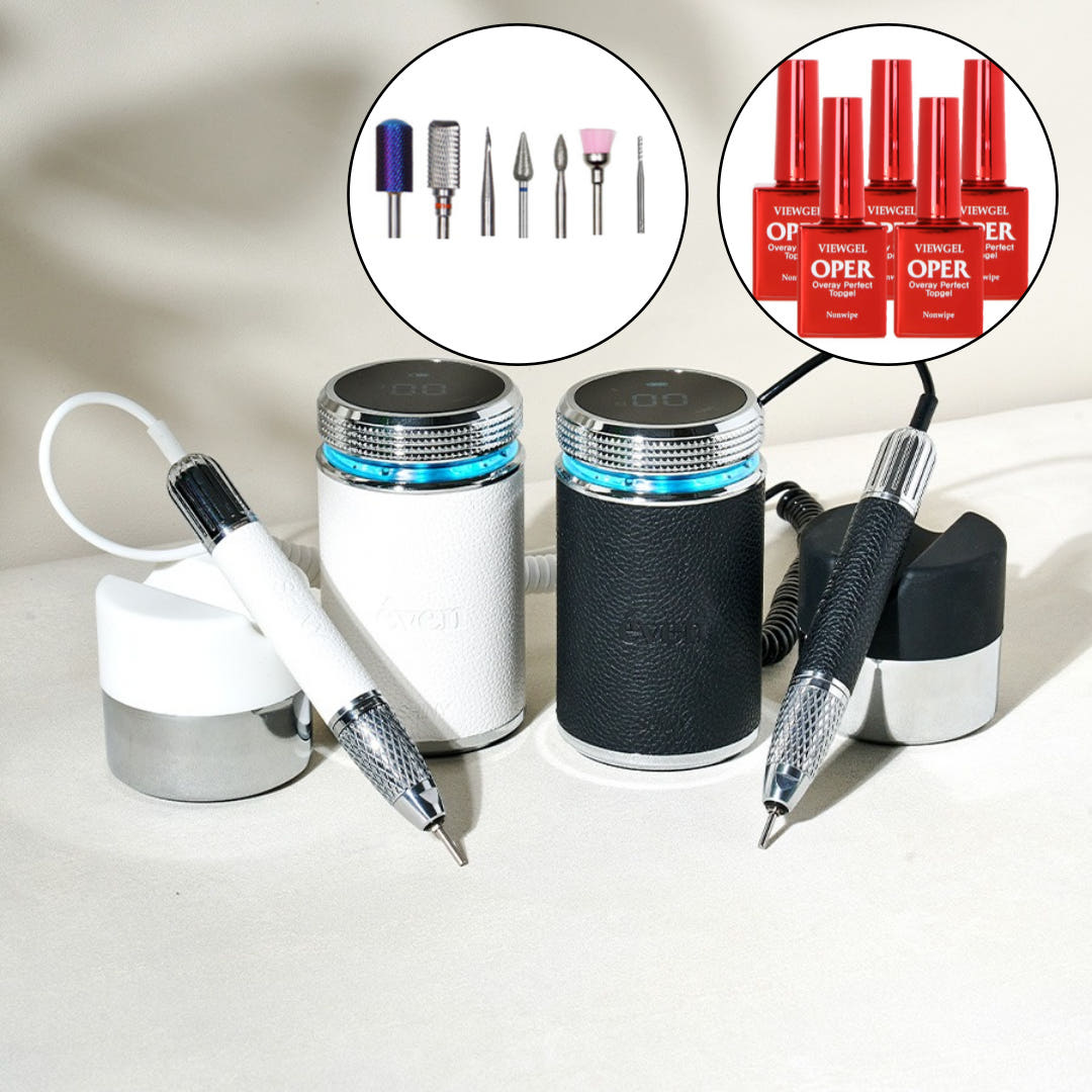 샤이니 프레스티지 이븐드릴 네일드릴 35000RPM + 비트 26종+탑젤 5종 495,000원