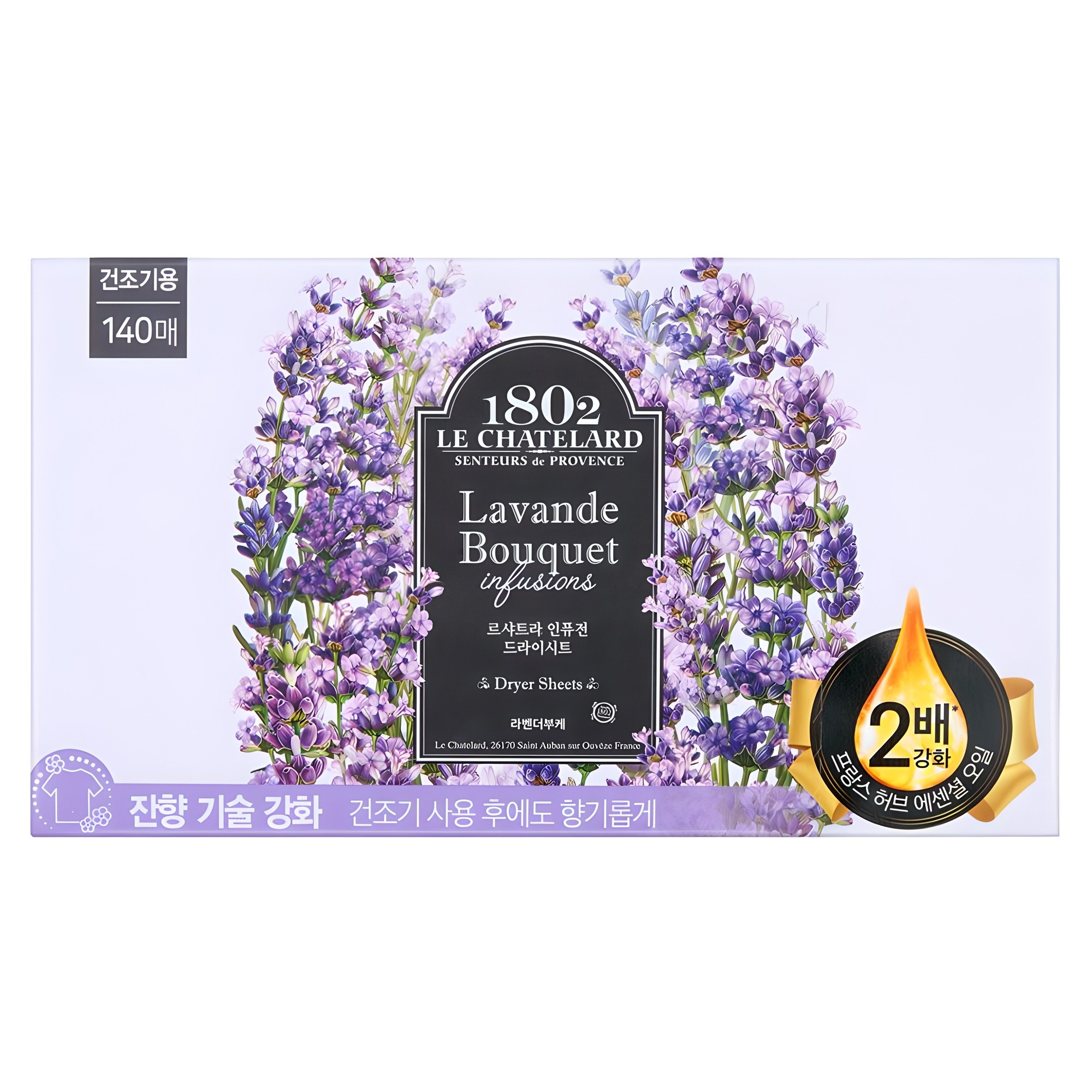 르샤트라1802 인퓨전 드라이 시트 섬유유연제 라벤더 부케 본품, 140개입, 1개 12,500원