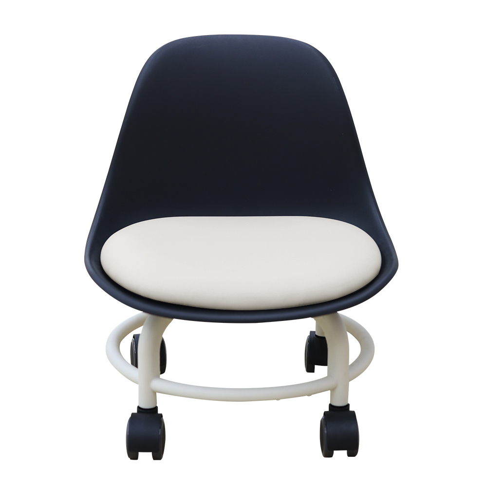 21세기트랜드 고급 바퀴달린 등받이 귀요미 튼튼 좌식의자, 블랙 인조가죽 크림, 1개 28,800원