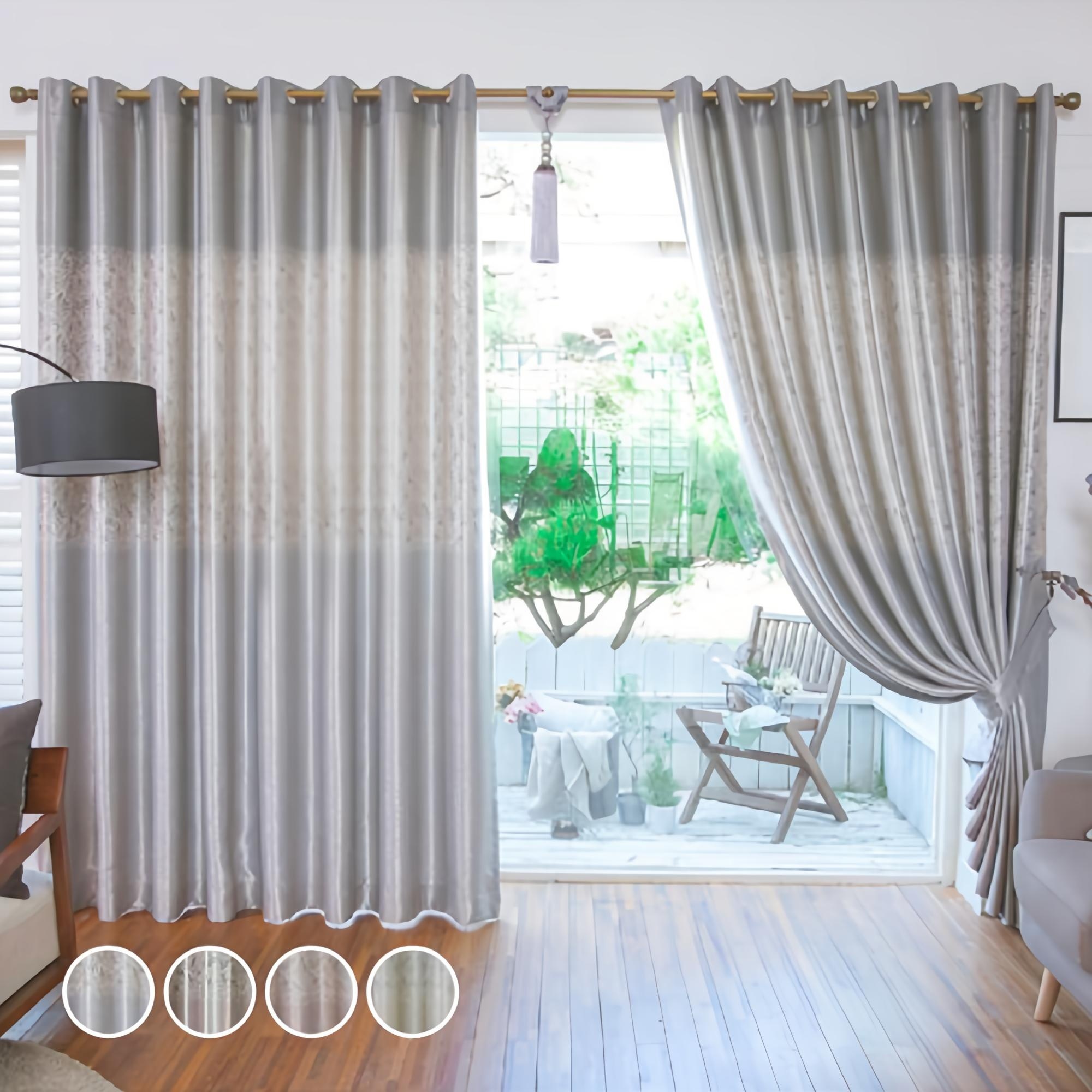 지나송 뉴리엘 아일렛 암막커튼 2p + 커튼끈 2p + 후사고리 2p + 나사 + 커튼봉 세트 74,900원