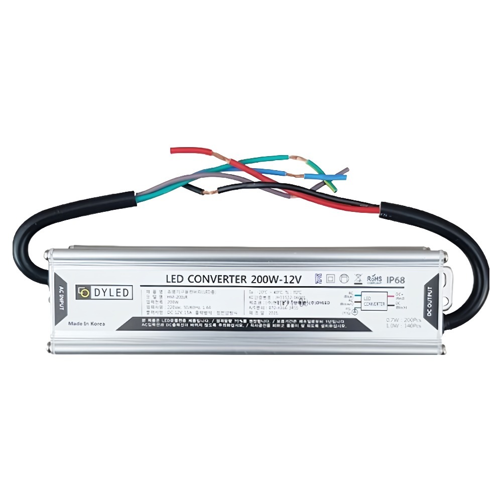 디와이엘이디 다영 조명기구용 LED Simple 200W 12V 방수형 컨버터 + 니트릴장갑 2p 세트 27,900원