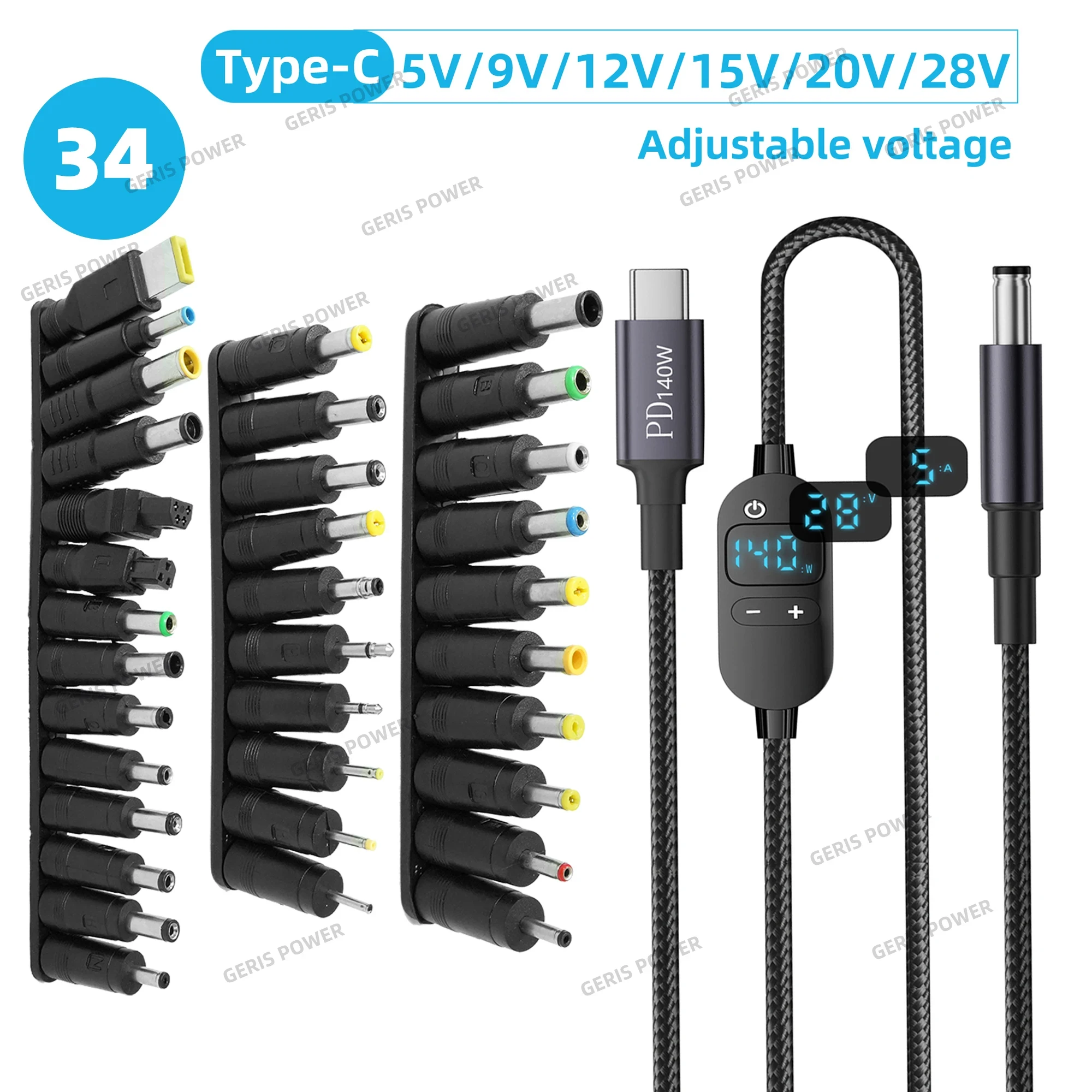USB C to 파워 부스트 케이블 140W 타입 5V 12V 조절 가능한 전압 어댑터 커넥터 코드 노트북 라우터용 28,110원