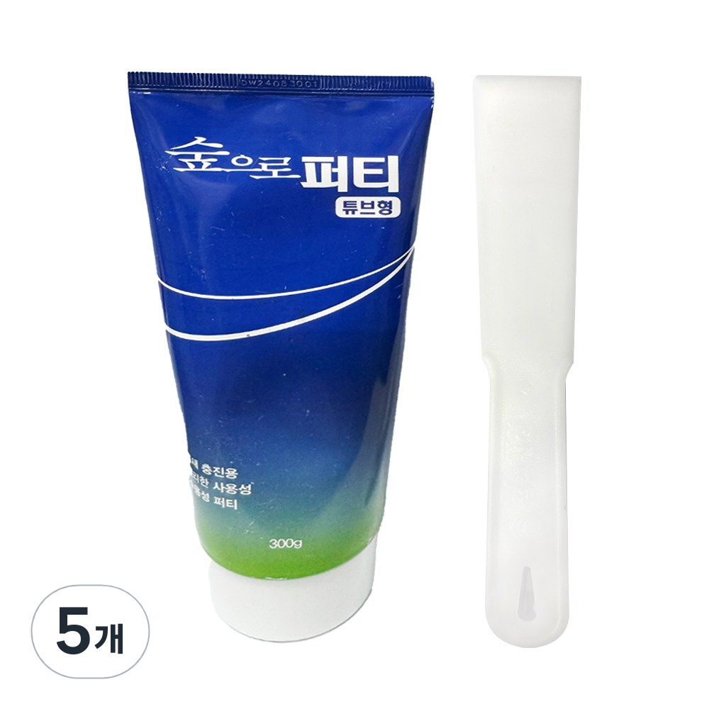 KCC 숲으로퍼티튜브형 300g 신속한 크랙 구멍 메꿈용 수용성 튜브형 퍼티 + 실리콘 밀대 플라스틱, 5개 38,680원