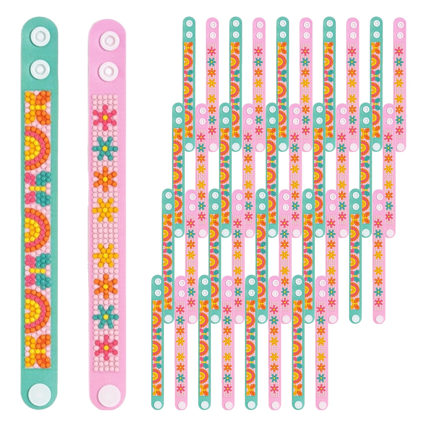 민화샵 보석십자수 팔찌 2종 세트 I250018A, 무지개꽃, 20세트 30,100원