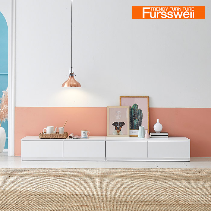 퍼스웰 리즈 LPM코팅 2400 거실장 TV장(SG_129), 화이트 154,000원