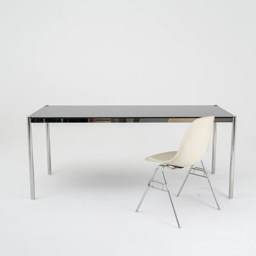 [강화유리] CH9 BLACK 블랙유리 6인 8인 유리테이블 크롬다리 스테인리스다리 유에스엠 할러 USM Haller Table, 블랙유리(10T) 860,000원