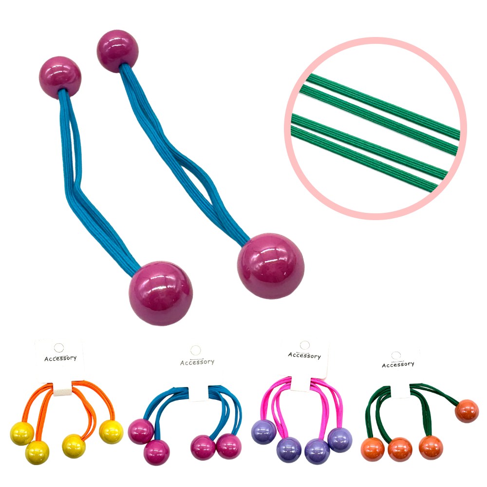 애셋맘 비비드 알사탕 모양 쨍쨍한 머리 끈 방울 4종세트 (8P) 8,900원