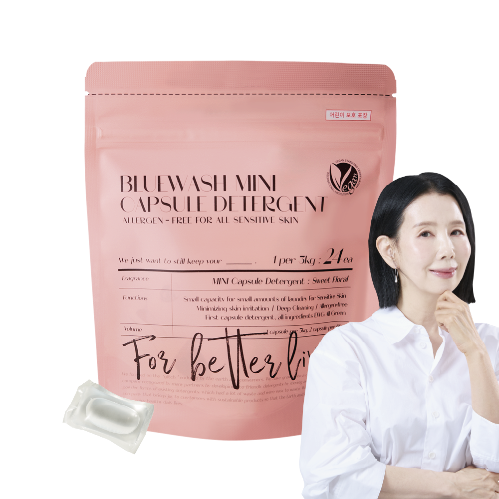 블루워시 피부장벽 보호 비건 미니 캡슐 세탁세제 스위트 플로럴향, 1개, 24개입 11,900원