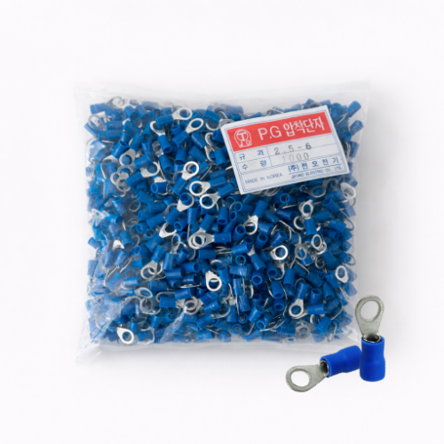 전오 PG터미널 압착단자 2.5SQ 6mm  링단자 O형 1봉 1000개입 37,000원