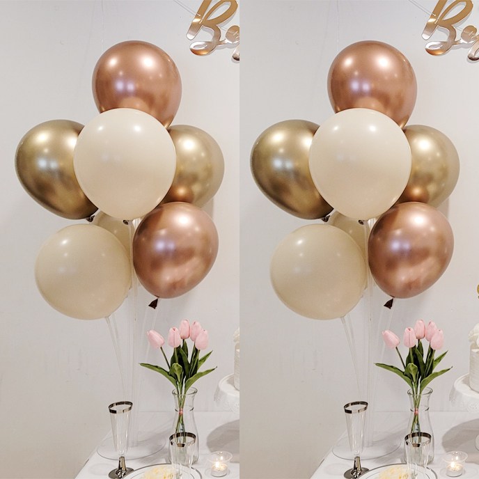 올리브파티 펄풍선 하트 풍선 풍선꽂이 풍선스탠드 2개 생일파티용품 세트, 1세트, 크롬골드, 현재가 10,500원