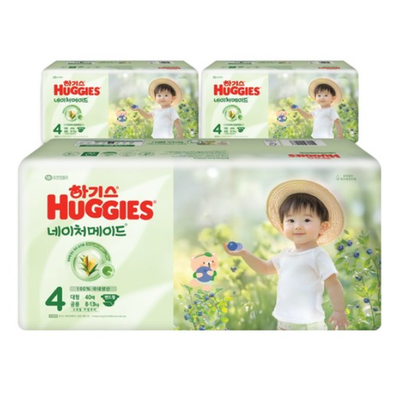 하기스 2025 네이처메이드 밴드형 4단계 공용 40매X3팩 55,340원