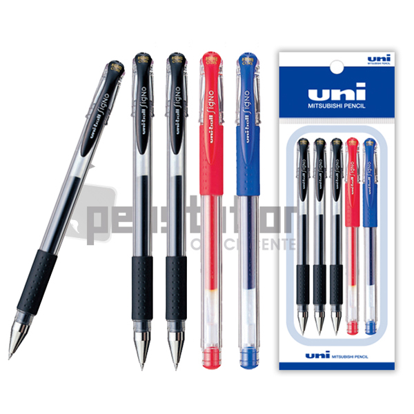 uni 시그노 볼펜 UM-151 0.38mm 흑색/청색/적색 5개 세트 10,000원