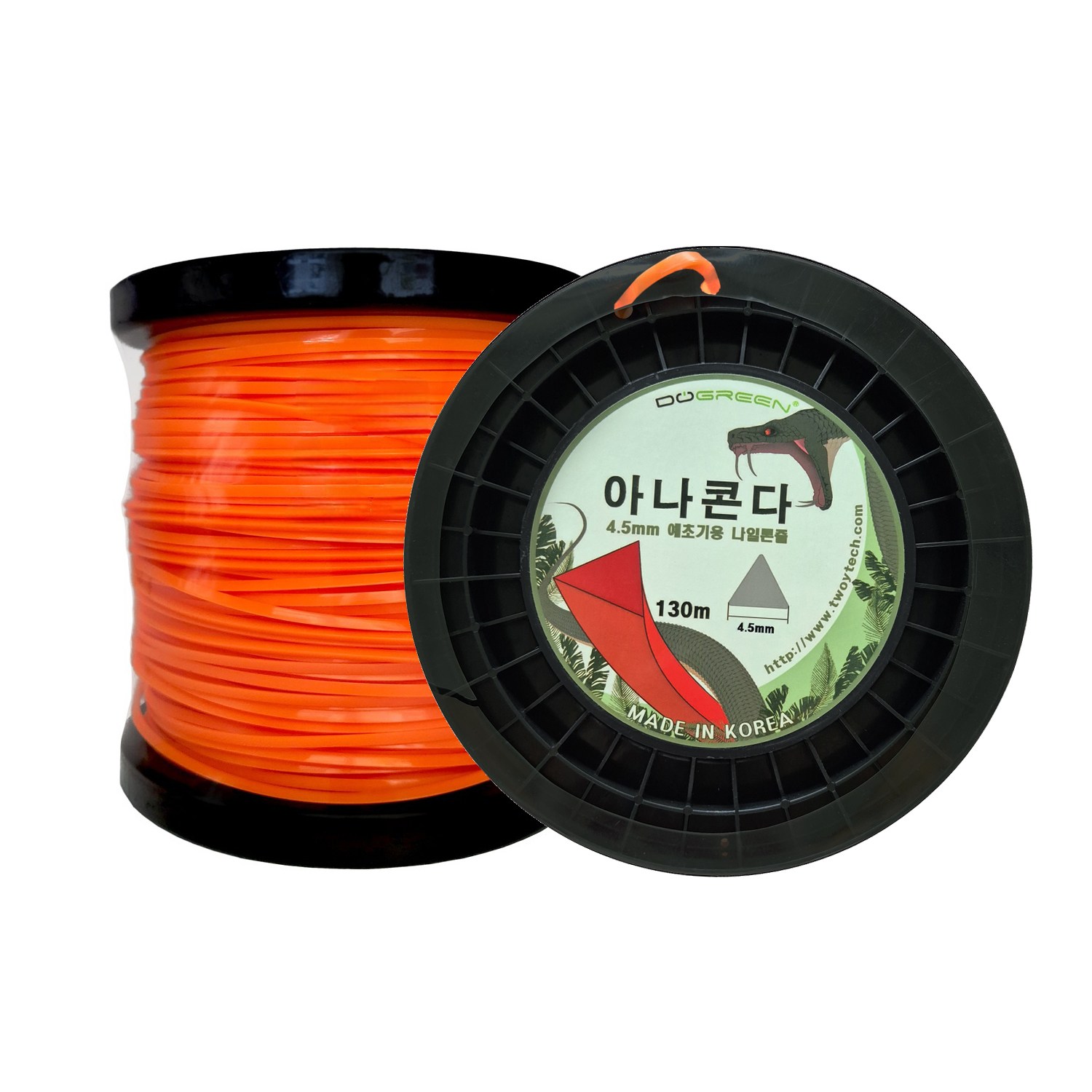 아나콘다4.5 / 삼각 4.5mm 130m / 예초기 대용량 나일론 줄 벌초 줄날 나이론카타, 1개 52,000원