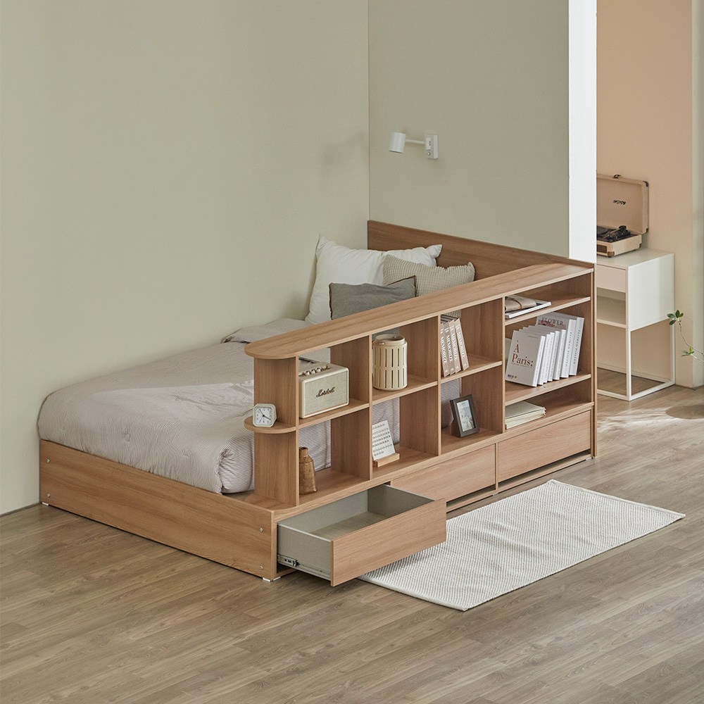 파로마 큐브B 책장선반 파티션 수납침대 학생침대 세트 SS 프레임만, 오크 339,000원