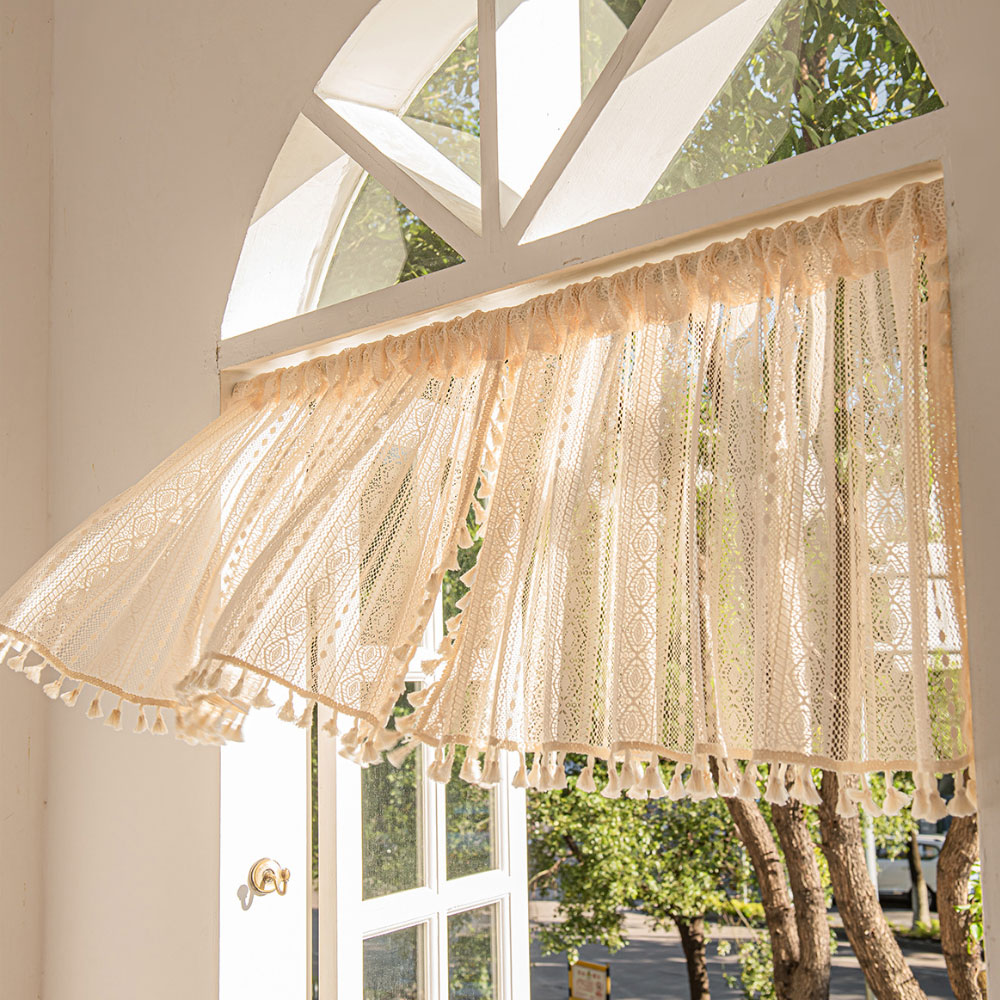 지앤와이 보헤미안 뜨개 태슬 주방 바란스 커튼 2p 18,850원