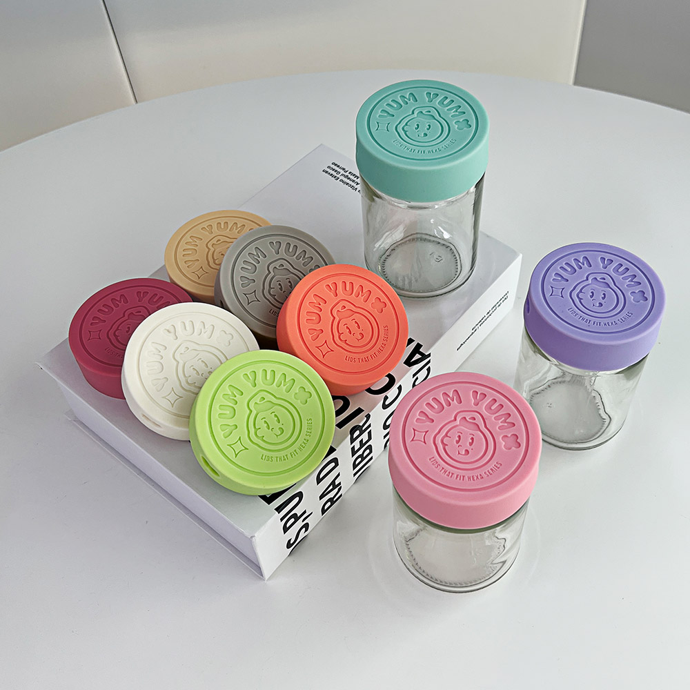 헥사 헥사 얌얌 실리콘뚜껑 유리병 원형 이유식 밀폐용기 200ml SG200 아기 그릇 2,200원