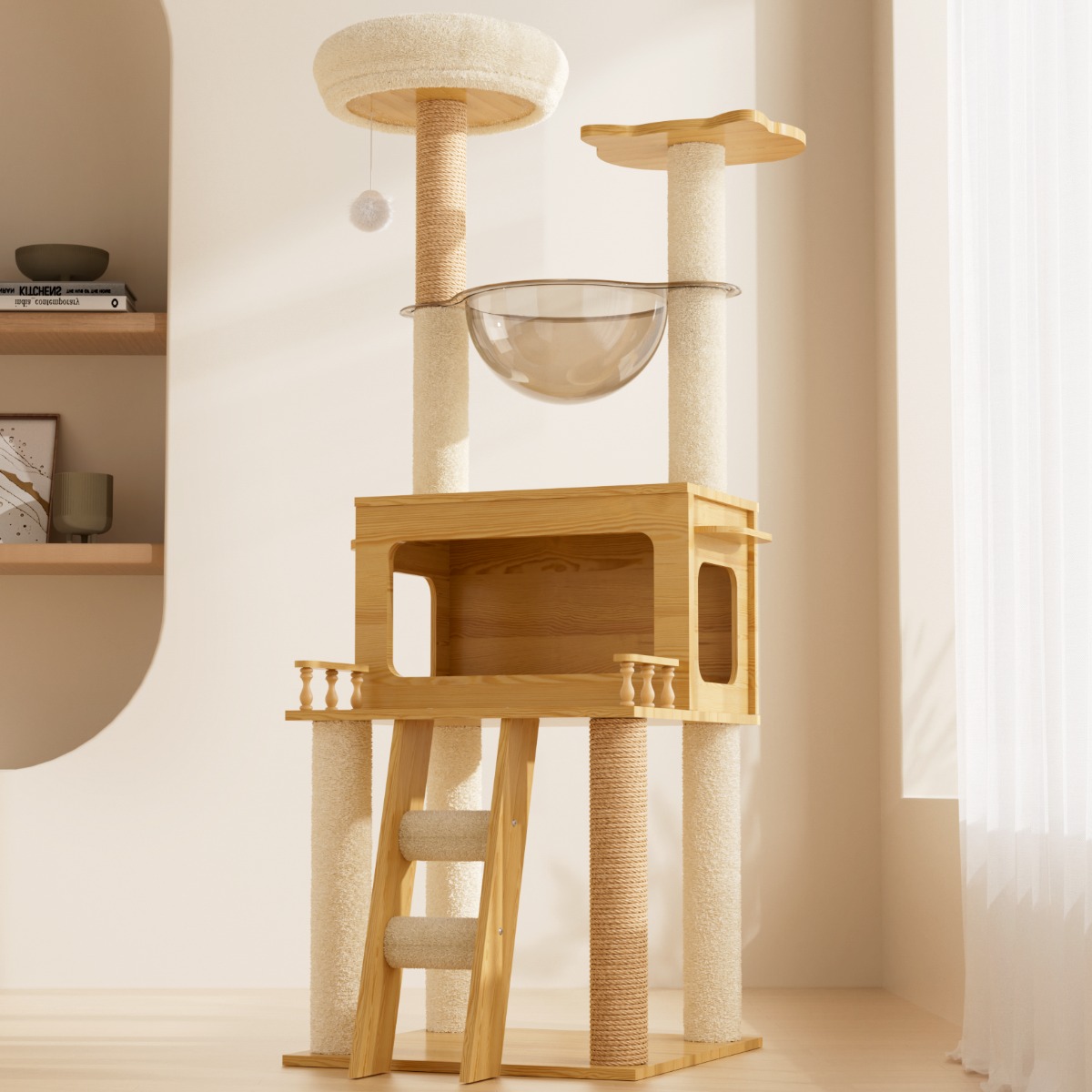 아그다 4단 올인원 캣타워 숨숨집 투명해먹 스크래쳐 60,900원