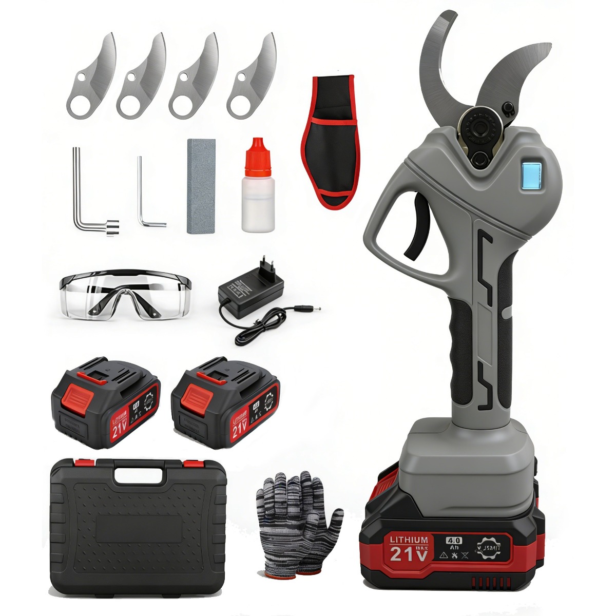 JSMiT 독일기술21V 무선 전동 충전 전기 전지가위 60mm 풀세트 1200W 브러시리스 모터, 1세트 188,990원