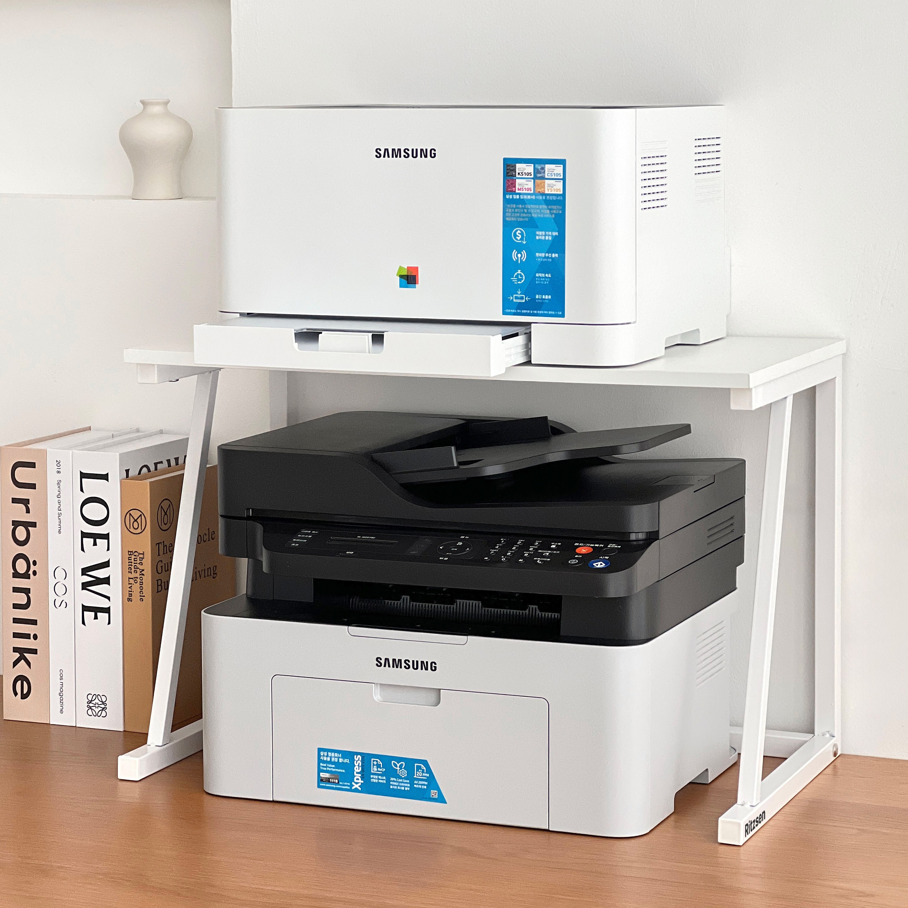 리츠센 책상 프린터 복합기 받침대 2단 선반 라지 32,500원