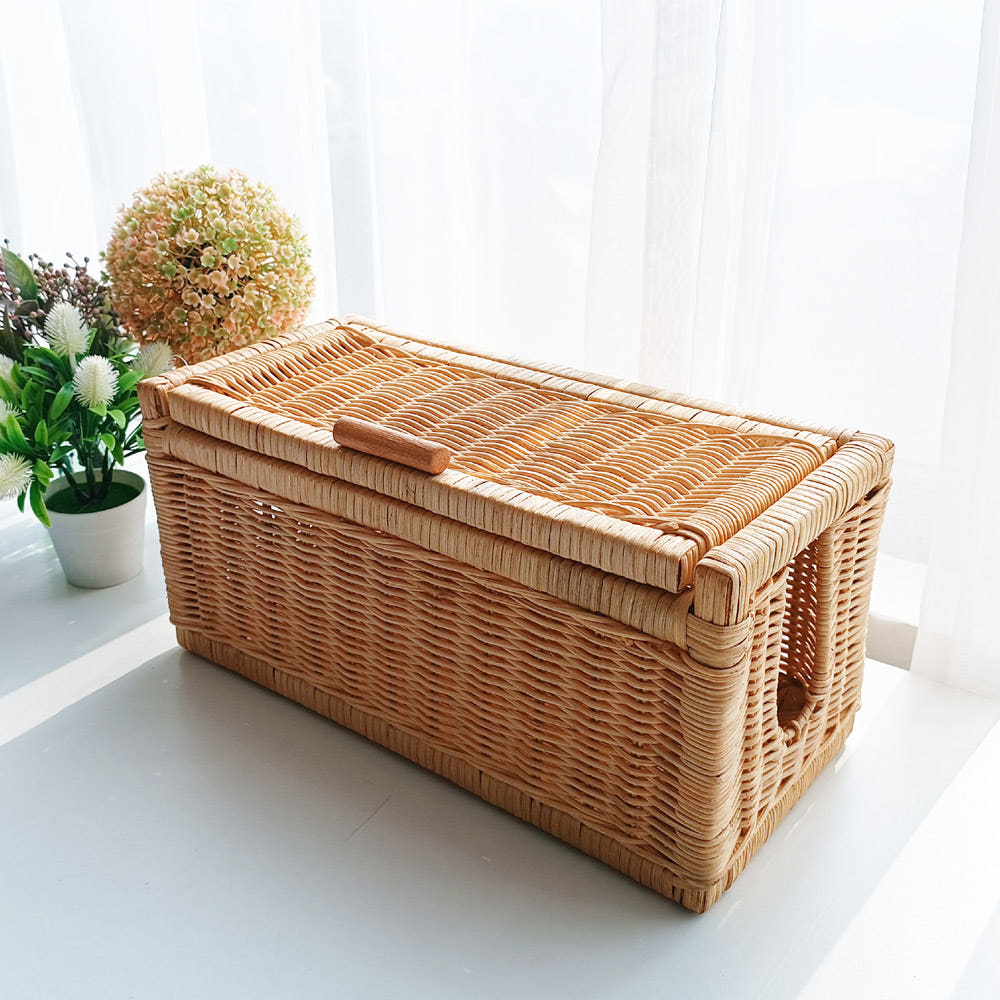 메종인다라탄샵 고급 등나무 직사각 멀티탭 뚜껑 라탄바구니 N015N 15,940원