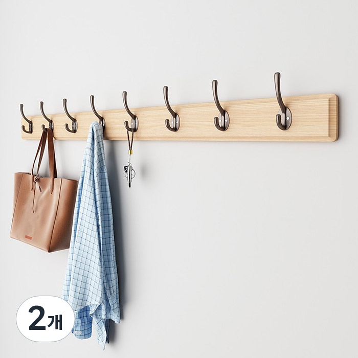 마켓플랜 빈티지 원목 벽걸이 더블 후크 8구 42,820원