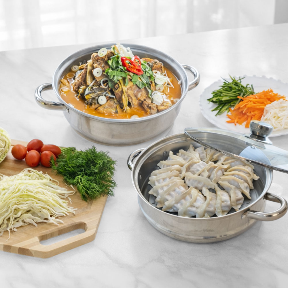 리빙업 2단 IH 인덕션 찜기 스테인레스 전골 냄비 스텐 채칼겸용 19,800원