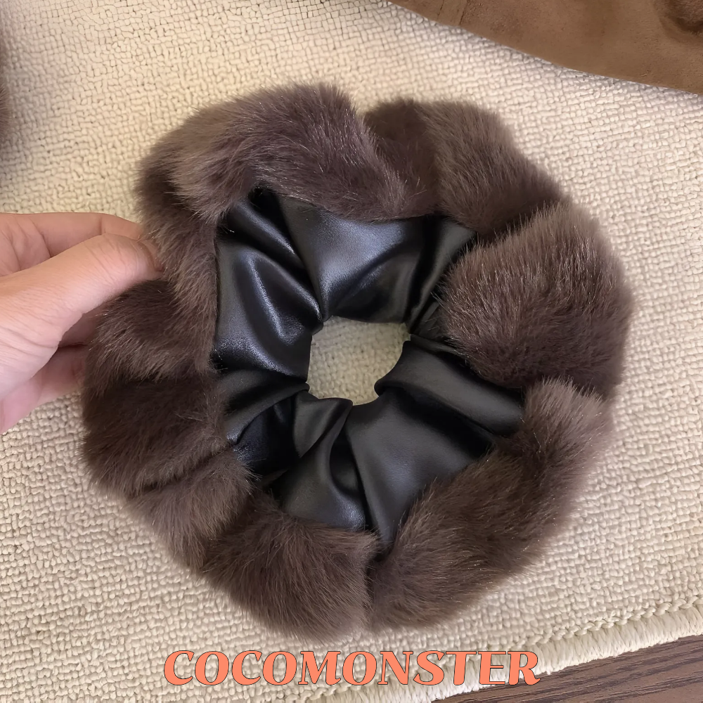 COCOMONSTER 프리미엄 나일론 밍크퍼 헤어끈 반묶음 머리끈 18,900원