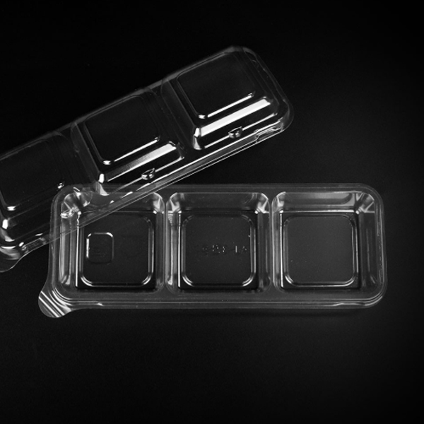 고밀폐 직사각 3칸 반찬 용기(195x75xH40mm) / 투명 1000set 배달용기 포장용기 테이크아웃 133,600원