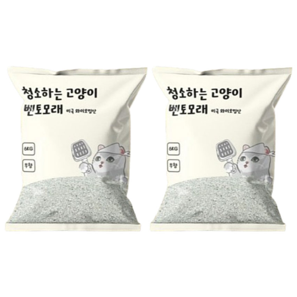 청소하는 고양이모래 와이오밍산 벤토나이트 6kg 2개 무료배송, 2개, 6kg 20,900원