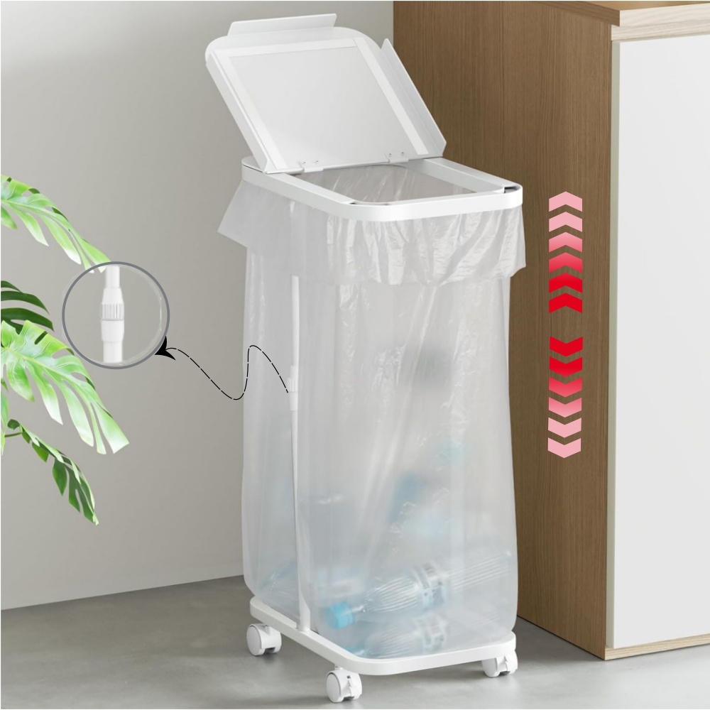 JSUSUJ 재활용 쓰레기 분리수거함 조정할 수 있는 봉투거치 프레임 분리수거함, WHITE 80,000원