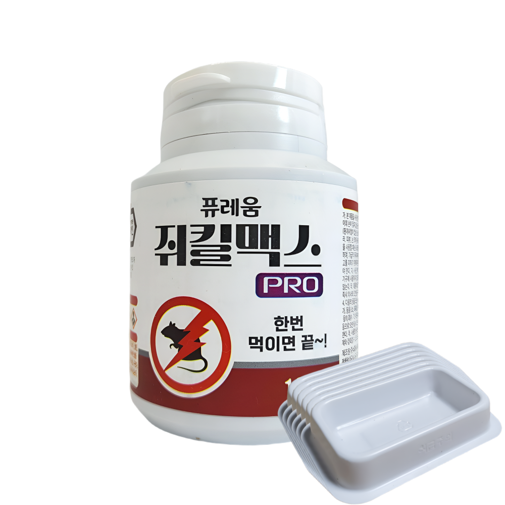 퓨레움 쥐킬맥스 프로 쥐약용기6개 세트 강력한 쥐약 살서제 쥐퇴치 알약 100g, 1개, 1개입 7,400원