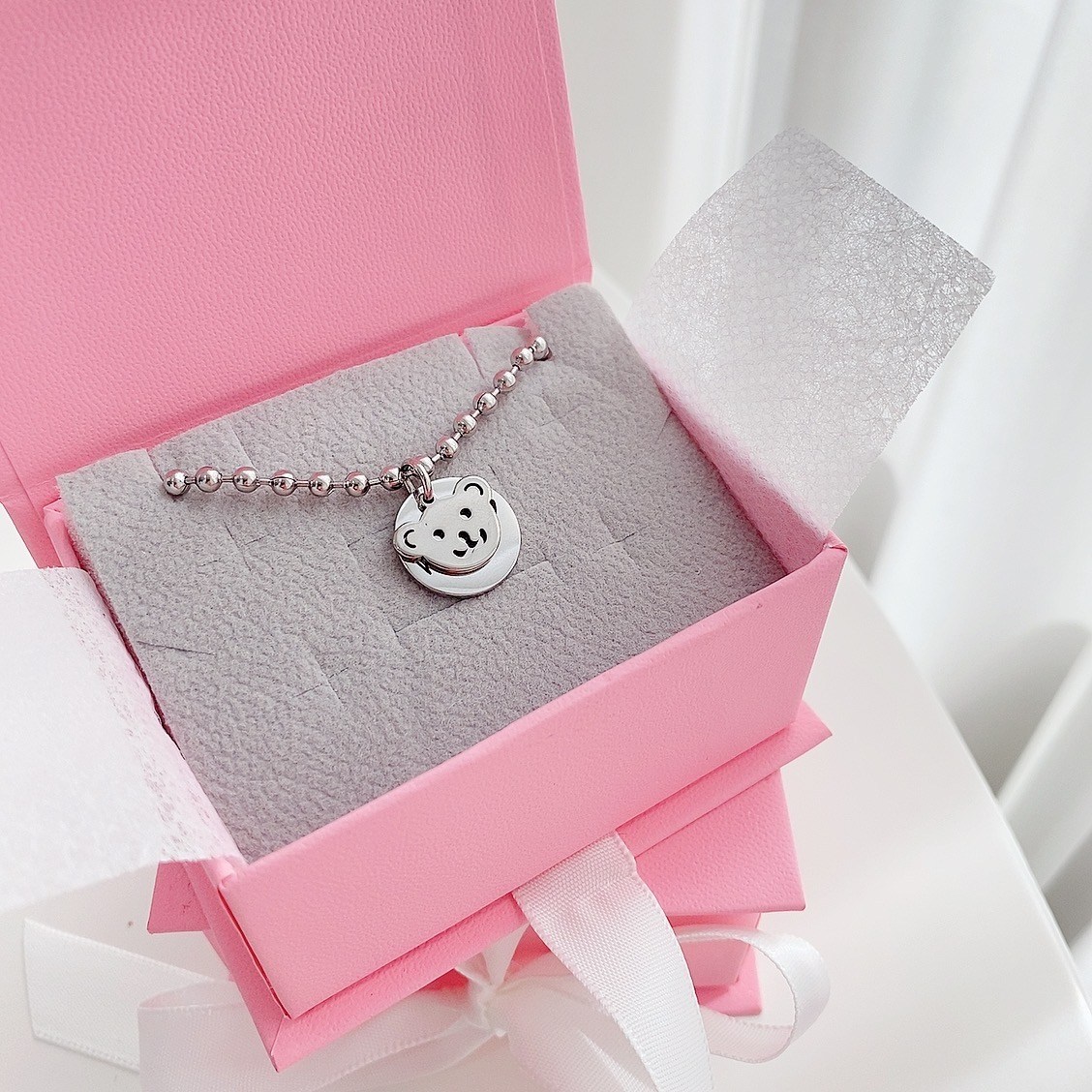 [KC인증/무료각인] 써지컬스틸 유아 아기 어린이 돌선물 미니곰돌이 미아방지 목걸이 20,900원