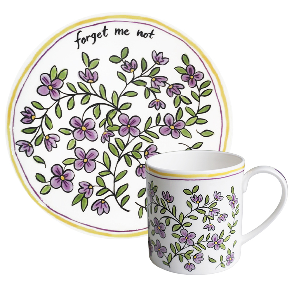 트위그뉴욕 포겟미낫 블룸 싱글 디저트 세트, 혼합색상, 머그 + 접시, 1세트 52,800원