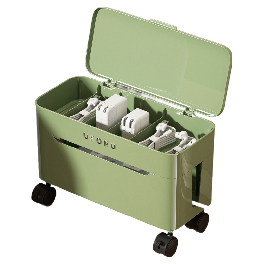 유포유 플로리 이동식 멀티탭 정리함 바퀴포함, 빈티지그린, 1개 22,670원