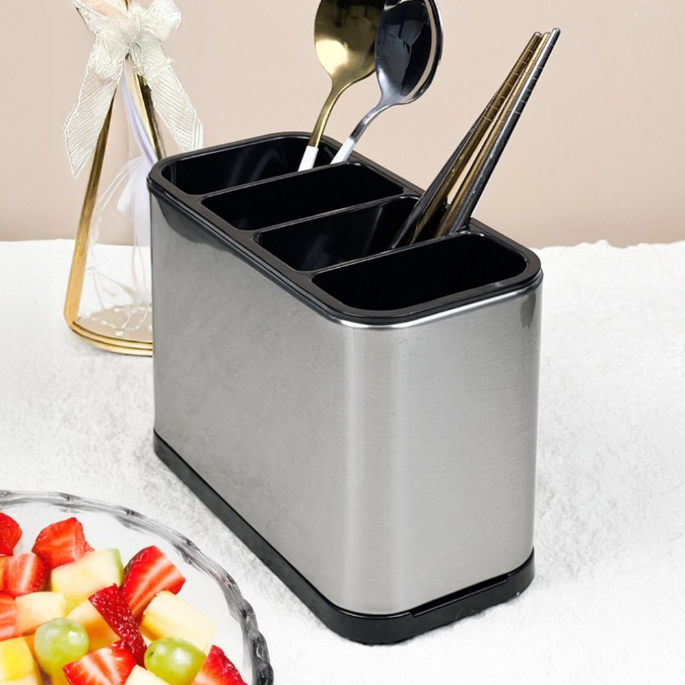 코지스 4구 물빠짐 수저통 스텐 수저통, 실버, 1개 14,800원