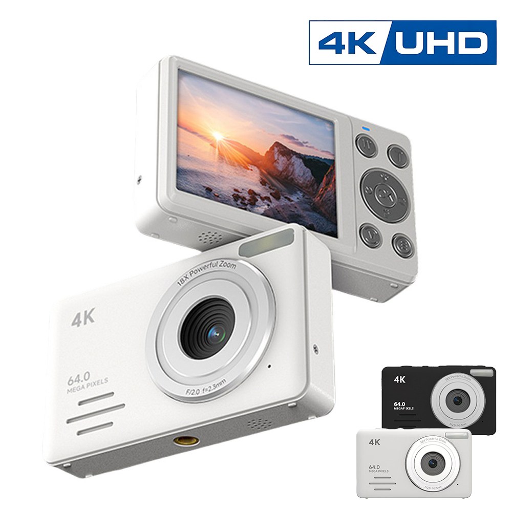 EMITAIM 4k 여행용 6400W 픽셀 미니 디지털 카메라 18x 디지털 줌, ST352Plus 68,100원