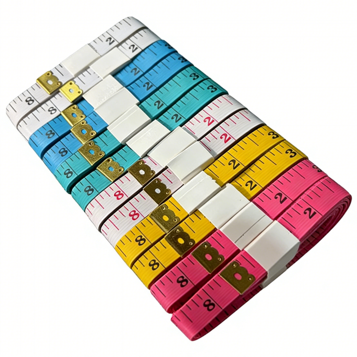 봉제 / 신장측정 / 의류제작측정 / 핸드메이드 가정용 멀티 컬러 미니 줄자 150cm 12pcs, 1개, 2블루+2화이트+2옐로우+2핑크+2코발트블루+2로즈 9,800원