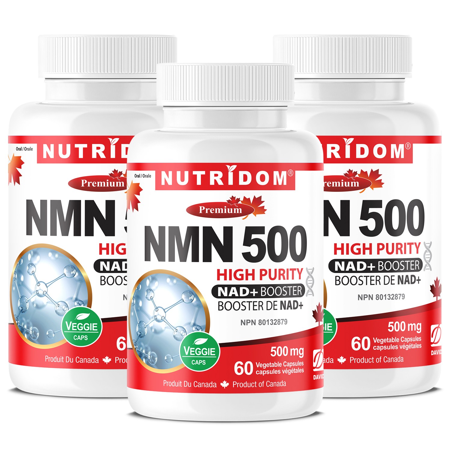 뉴트리돔 NMN 500 엔엠엔 500mg NAD+ BOOSTER 니코틴아마이드 60베지캡슐 캐나다 직구, 3개, 60정 122,740원