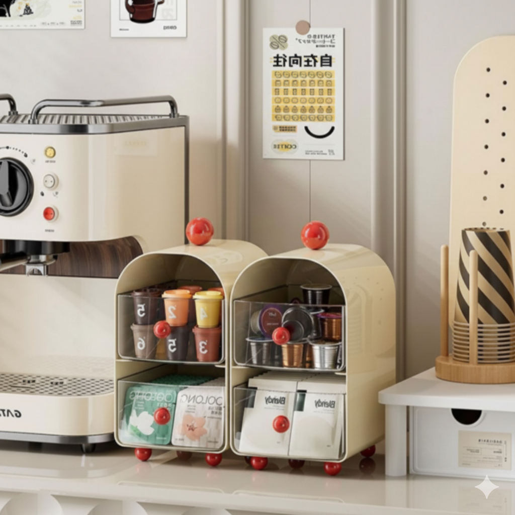 라비오 탕비실 티백정리함 미니 멀티 보관케이스 커피 보관함 깔끔 정리 수납함 간식, 크림, 4개 47,900원